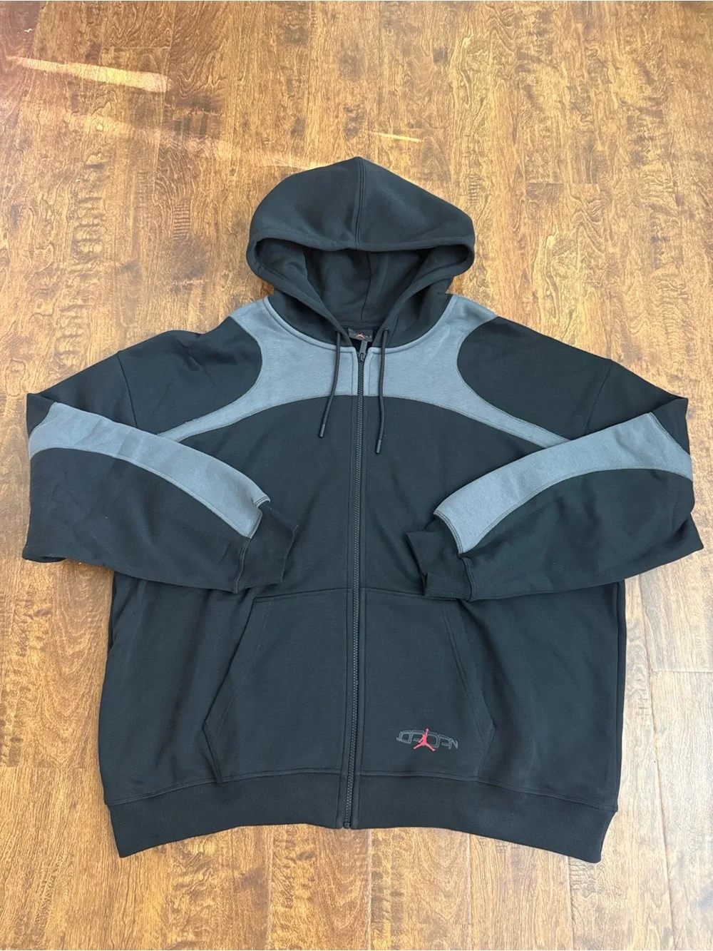 Jordan Black and Gray Full-Zip Hoodie